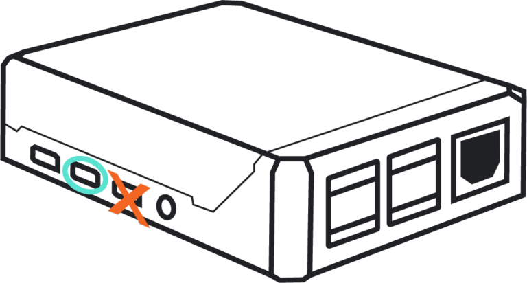 Step 1: Connect TV with the left port HDMI