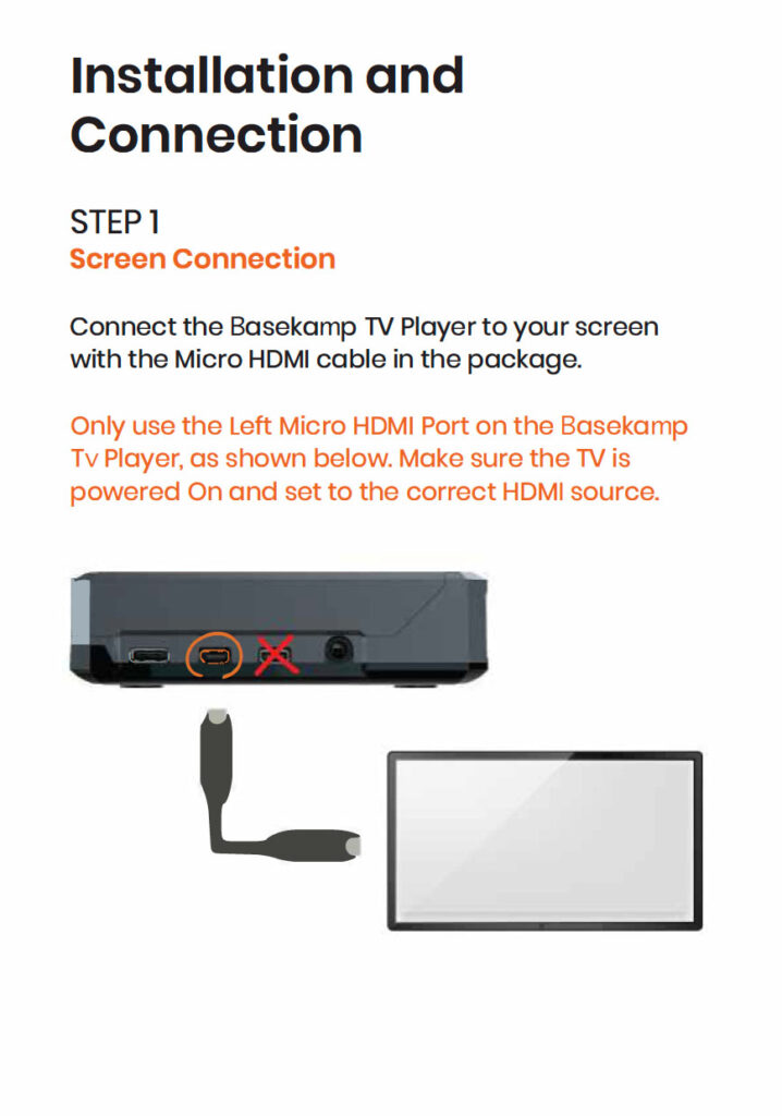 STEP 1: ADA TV+ installation instructions